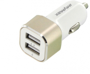 Incarcator auto USB dublu 3 4A L129 Alb-Auriu 