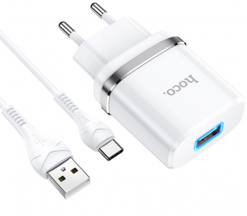Incarcator de Retea USB-A 10W 2.4A + Cablu Type-C I52 Alba 