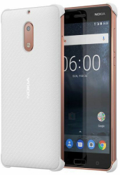 Nokia Carcasa din fibra de carbon CC-802 Nokia 6 alb perlat L777 