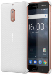 Nokia Carcasa din fibra de carbon CC-802 Nokia 6 alb perlat L802 