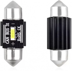 Set becuri LED CANBUS C5W 1 SMD 31mm Alb 12/24V 