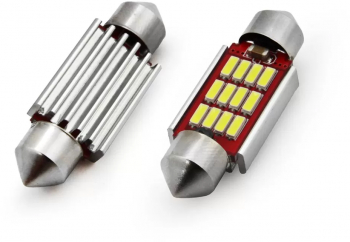 Set becuri LED CANBUS sofit C5W 12 SMD 4014 39mm Alb 12/24V 