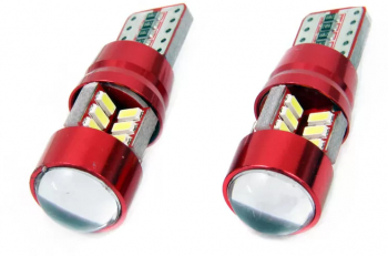 Set becuri LED CANBUS T10e W5W 27 SMD Alb 12V/24V 