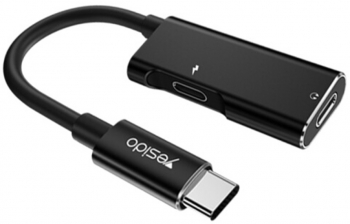 Cablu Audio Adaptor Type-C la 2x Type-C C2022 Yesido YAU23 C2022 Black 