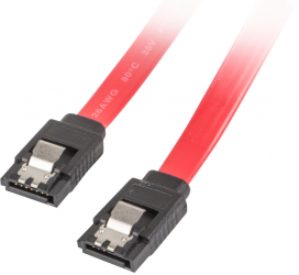 Cablu de date SATA III mama la SATA III mama conectori in unghi drept 6Gbps/s viteza transfer cleme metalice de blocare 7 pini 100cm lun