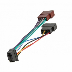 Cablu pentru casetofon auto cu conector ISO JVC 16 Pin utilizare pentru sistemul audio lungime 20 cm 