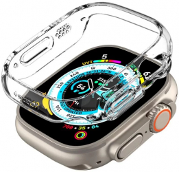 Carcasa de protectie compatibila cu Apple Watch Ultra 49mm Thin Fit fara folie inclusa silicon Transparent 