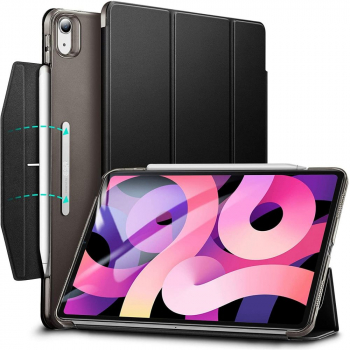 Husa Cu Grad Ridicat de Protectie pentru Tableta iPad Air 4 2020/Air 5 2022 Ergonomic Ascend Trifold N255 Piele ecologica Negru 