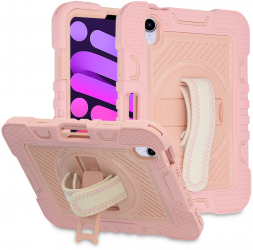 Husa Protectoare pentru Tableta iPad mini 6 2021 Heavy Duty StripeShell V129 PC Soft Rose 