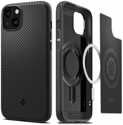 Carcasa de protectie compatibila cu iPhone 15 Plus Mag Armor H133 PU Matte Negru 