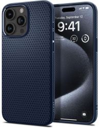 Carcasa de protectie compatibila cu iPhone 15 Pro Liquid Air H163 PU Navy Blue 