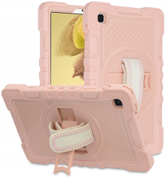 Husa Cu Grad Ridicat de Protectie pentru Tableta Samsung Galaxy Tab A7 Lite Grip Pro StripeShell N224 Lexgard Roz 