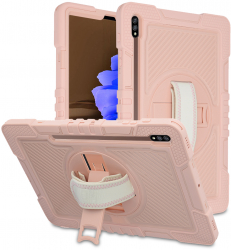 Husa Protectoare pentru Tableta Samsung Galaxy Tab S7 Plus/S8 Plus Compact StripeShell V107 PC Soft Rose 
