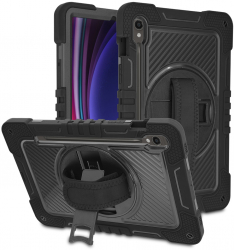 Husa Protectoare pentru Tableta Samsung Galaxy Tab S9 Plus/S9 FE Plus Advanced Case StripeShell V31 PC Intense Darkness 