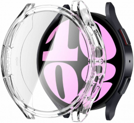 Carcasa de protectie pentru ceas compatibila cu Samsung Galaxy Watch 6 40mm Ultra Hybrid silicon Transparent 