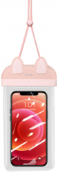 Husa Protectie Waterproof pentru Telefon 7 inch Heavy Duty Bag O6516 Termoplastic Alba/Rose