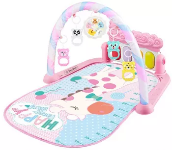 Centru de Activitati si Joaca INVINCIO Baby 4 in 1 Saltea Interactiva pentru Copii / Bebe cu Sunete Multifunctional Pian si Oglinda Detas 