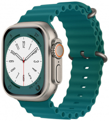 Curea din silicon pentru smartwatch compatibila cu Apple Watch 1/2/3/4/5/6/7/8/9/SE/SE 2/Ultra/Ultra 2 diametru 42/44/45/49 mm Verde 