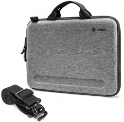 Servieta Practica Apple Macbook Pro 16 si iPad Pro 12.9 Ergonomic FancyCase Laptop Shoulder Bag Q39 Spuma EVA Metal Gray 