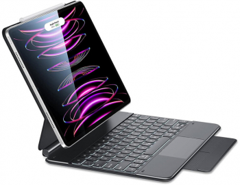 Husa compatibila cu iPad Pro 12.9 2018/2020/2021/2022 Rebound Magnetic Keyboard cu tastatura inchidere magnetica si suport Pen Negru 