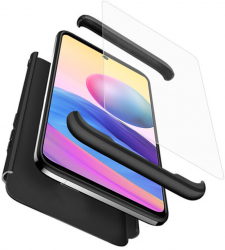 Husa de protectie 360 compatibila cu Xiaomi Redmi Note 10 5G/Poco M3 Pro 5G folie de protectie inclusa plastic Negru 