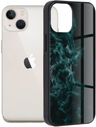 Husa de protectie compatibila cu Apple iPhone 13 Mini Glaze Series TPU Blue Nebula Multicolor