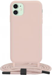 Husa Protectie pentru iPhone 11 UltraX Crossbody Lanyard G1597 Metal Roz 