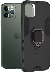 Husa Protectie pentru iPhone 11 Pro Max Precision Fit Silicon Flexe Shield O5080 Metal Negru 