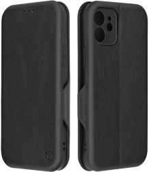 Husa de protectie compatibila cu iPhone 12 Piele ecologica Negru 