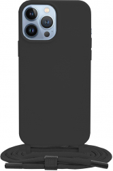 Husa Protectie pentru iPhone 13 Pro Max Impact Safe Crossbody Lanyard G1626 Metal Negru 