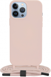 Husa Protectie pentru iPhone 13 Pro Max Impact Safe Crossbody Lanyard G1627 Metal Roz 
