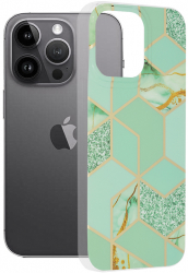 Husa pentru Apple iPhone 14 Pro Max Techsuit Marble Series Green Hex 