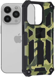 Husa Cu Grad Ridicat de Protectie pentru iPhone 14 Pro Ergonomic B2824 Thermoresistant plastic Camo Lime 