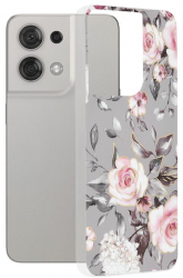 Husa de protectie compatibila cu Oppo Reno 8 Marble Series TPU Bloom of Ruth Gray Multicolor 