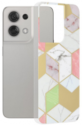 Husa de protectie compatibila cu Oppo Reno 8 Marble Series TPU Purple Hex Multicolor 