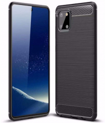 Husa de protectie compatibila cu Samsung Galaxy Note 10 Lite Carbon Silicone Negru 