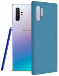 Husa de protectie compatibila cu Samsung Galaxy Note 10 Plus 4G/5G Soft Edge Silicone Denim Blue Albastru