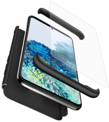 Husa Protectie pentru Samsung Galaxy S20 Plus 4G/S20 Plus 5G + Folie Heavy Duty O6288 Plastic Negru