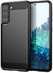Husa de protectie compatibila cu Samsung Galaxy S21 Plus 5G Carbon Silicone Negru 