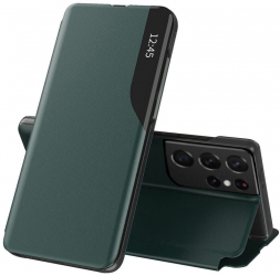 Husa pentru Samsung Galaxy S21 Ultra 5G Piele ecologica Dark Green 