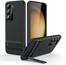 Husa Protectie pentru Samsung Galaxy S23 UltraX Air Shield Boost Kickstand G1822 Silicon Flex Translucent Negru 