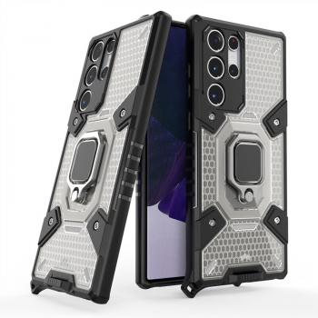 Husa de protectie compatibila cu Samsung Galaxy S23 Ultra Honeycomb Armor TPU Negru-Transprent 