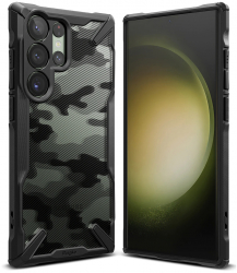 Husa pentru Samsung Galaxy S23 Ultra Ringke Fusion X Design Camo Black 
