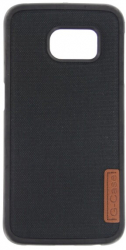 Husa de protectie compatibila cu Samsung Galaxy S6 Edge Textile Silicone Negru 