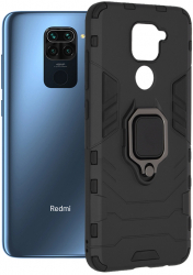 Husa pentru Xiaomi Redmi Note 9/Redmi 10X 4G Silicone Shield Metal Black 
