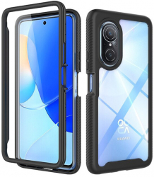 Husa de protectie Defense360 compatibila cu Huawei Nova 9 SE folie de protectie inclusa TPU Negru-Transparent 