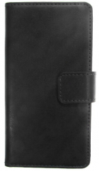 Husa de protectie flip cover compatibila cu Huawei P6 Slim Book Case piele ecologica sistem de inchidere Negru 
