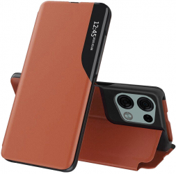 Husa de protectie flip cover compatibila cu Oppo Reno 8 Pro eFold piele ecologica Portocaliu 