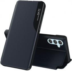 Husa de protectie flip cover compatibila cu Samsung Galaxy A24 eFold piele ecologica Albastru inchis 