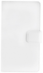 Husa de protectie flip cover compatibila cu Samsung Galaxy Note 4 Slim Leather Case piele ecologica cu sistem inchidere Alb 